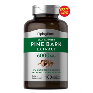 Piping Rock Ultra Pine Bark Extract 6000 mg 180 Quick Release Capsules