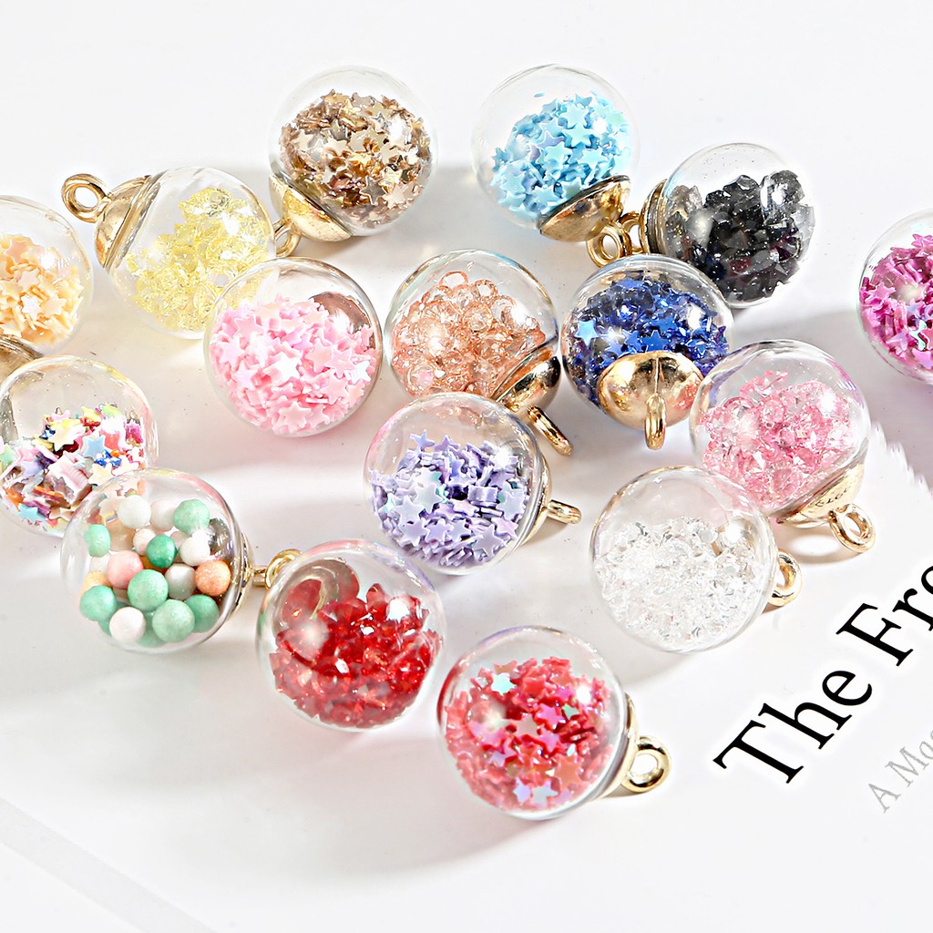 จี้ลูกบอล ใส สําหรับทําเครื่องประดับ Diy 10 ชิ้น