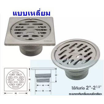 ตะแกรงกันกลิ่น ในห้องน้ำ แบบมีเกลียว ใช้กับท่อขนาด 2″-2 1/2   FDHS-714 ราคา ถูกที่สุด ดีลบีเคเค แกลเลอรีภาพที่ 2
