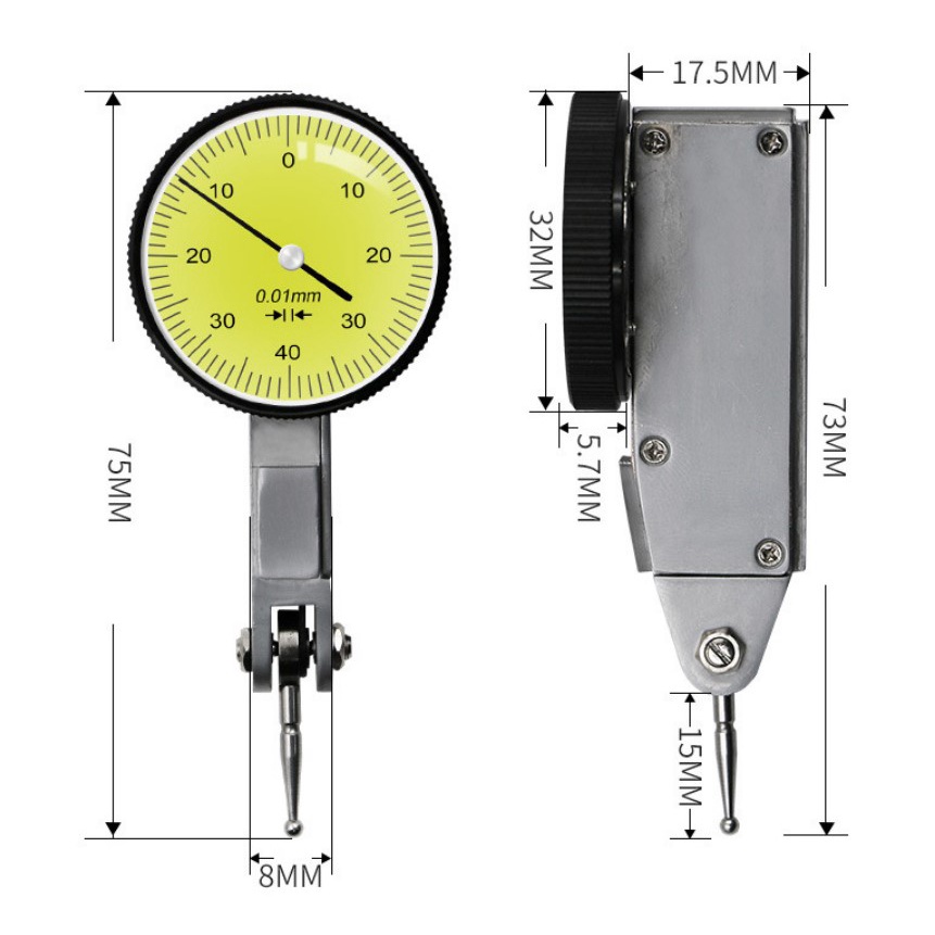 ไดอัลเกจวัดโยกใน เกจวัดละเอียด วัดหาศูนย์กลาง เกจวัดความแม่นยำ 0.01mm ราคา ถูกที่สุด ดีลบีเคเค แกลเลอรีภาพที่ 4