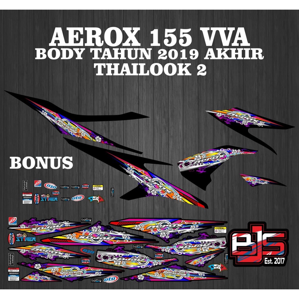 Striping aerox 155 VVA - สติ๊กเกอร์รูปลอก yamaha aerox 155 VVA thailook 2