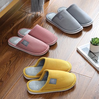 รองเท้าใส่ในบ้าน รองเท้า สลิปเปอร์  พื้นยาง กันลื่น slipper สีพื้น (JIE)