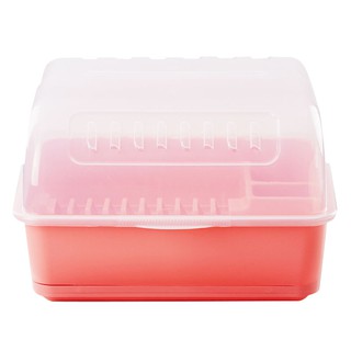 🚚💨พร้อมส่ง!! ที่คว่ำจาน มีฝาครอบ รุ่น 2408 สีชมพู Dish Drainer w/ Cover No.2408 Pink Color