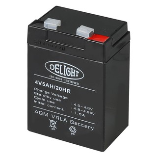 แบตเตอรี่แห้ง แบตเตอรี่เครื่องสำรองไฟ แบตเตอรี่ DELIGHT 4V 5AH BATTERY DELIGHT 4V 5AH