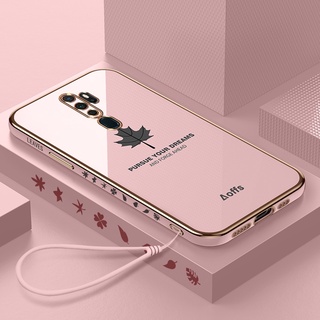 เคส oppo A9 2020 A5 2020 เคสขอบตรง ใบเมเปิ้ล เคสนิ่ม FY