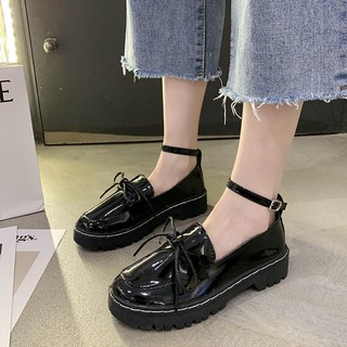 🔥ส่งจากไทย！ Japanese lolita Lolita student soft sister Mei Lulu low heel jk uniform small leather shoes round toe lo gi