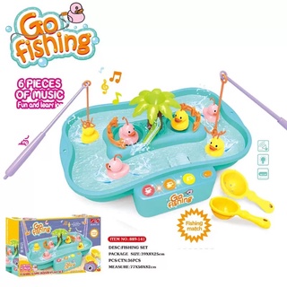 ของเล่นเด็ก บ่อตกปลา เกมส์ตกปลามหาสนุก มีเสียง มีไฟ Go fishing