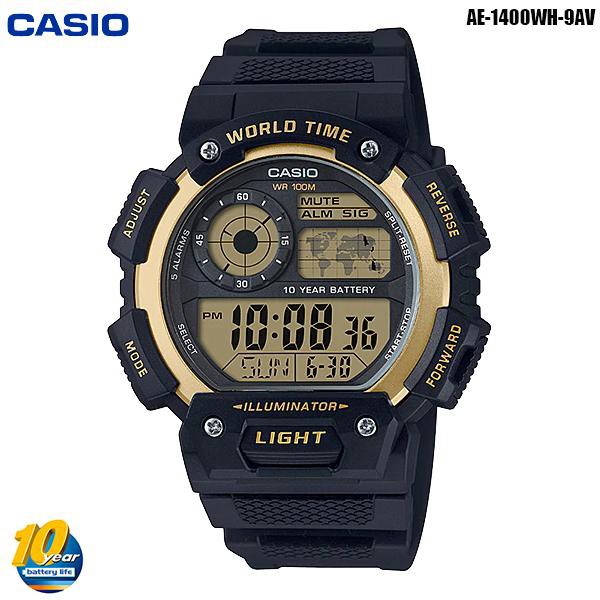 Casio Standard นาฬิกาข้อมือผู้ชาย สายเรซิ่น AE-1400WH-1A AE-1400WH-9A