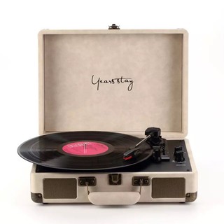  nnshop เครื่องเล่นแผ่นเสียง แบบกระเป๋าพกพาได้ Retro BT 33/45/78 Rpm Vinyl LP Rec