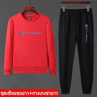 BK399-O+AA361 ชุดเซ็นหน้าหนาว เสื้อแขนยาวคู่กางเกงขายาว size 32-46