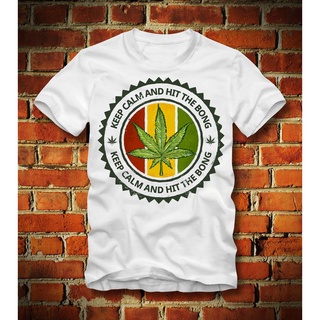 ใหม่ เสื้อยืดลําลอง แขนสั้น พิมพ์ลาย KEEP CALM AND HIT THE BONG WEED JOINT POT HI แฟชั่นฤดูร้อน สําหรับผู้ชายS-5XL