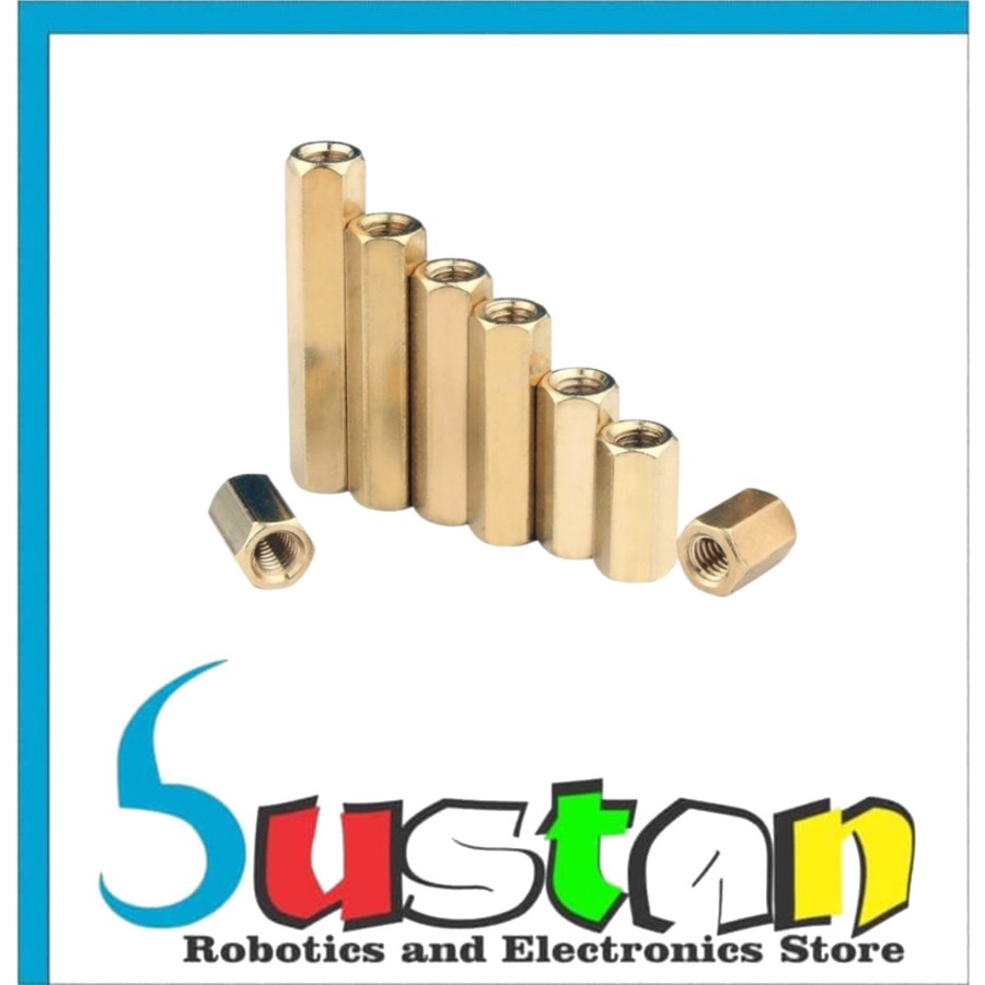 BRASS SPACER FF M3 HEXAGONAL SCREW M3X50+6 HIGH 50MM 5 CM IRON