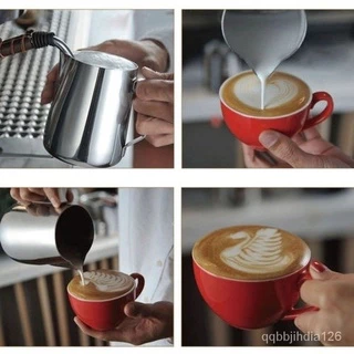 เหยือกตีฟองนม เหยือกสแตนเลส ถ้วยตีฟองนม สแตนเลส 350ml/600ml มีสเกล Stainless Milk Pitcher[MANCAFE]