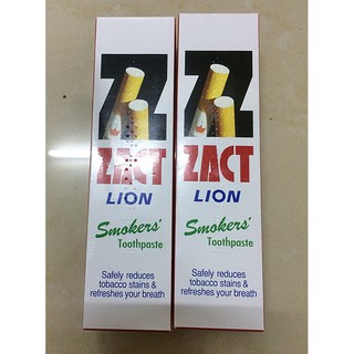 ยาสีฟัน ZACTกล่องสีแดง (160 กรัม)  2 หลอด  สำหรับผู้สูบบุหรี่