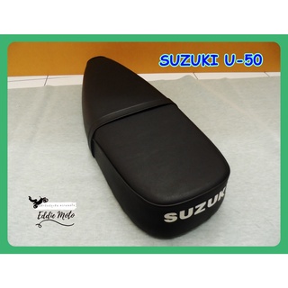 SUZUKI U-50 DOUBLE SEAT COMPLETE "BLACK" with SCREEN // เบาะมอเตอร์ไซค์ สีดำ หนังพีวีซี สินค้าคุณภาพดี