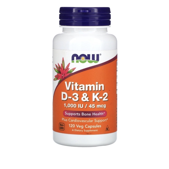 แท้พร้อมส่ง Now food vitamin D3&K2 120 แคปซูล