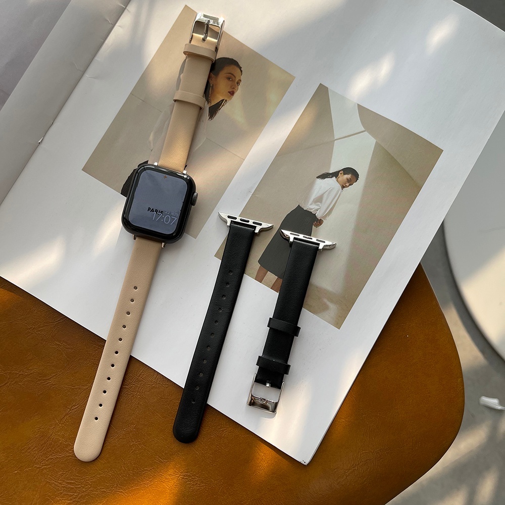 สายนาฬิกาข้อมือหนัง คุณภาพสูง สําหรับ Apple Watch 42 มม. 38 มม. Series 3 4 5 6 Se 7 40 มม. 44 มม.
