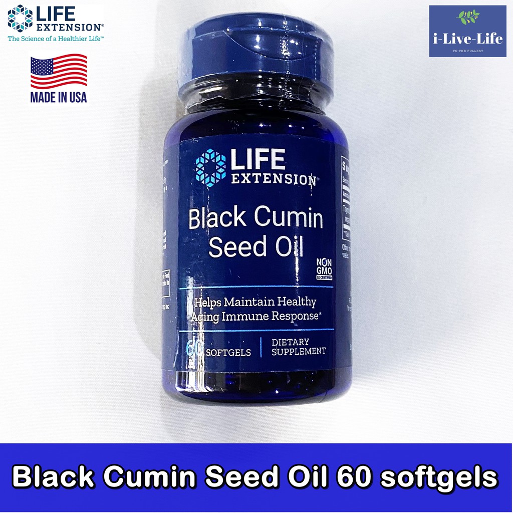Life Extension - Black Cumin Seed Oil 60 softgels น้ำมันเมล็ดยี่หร่าดำ