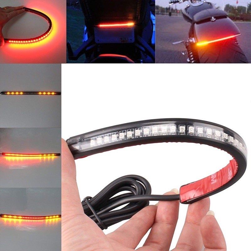 ไฟ Led ยืดหยุ่นเบรคหยุดแถบ 3in1 ไฟเลี้ยว 17 ซม. ด้านหลัง Stoplamp