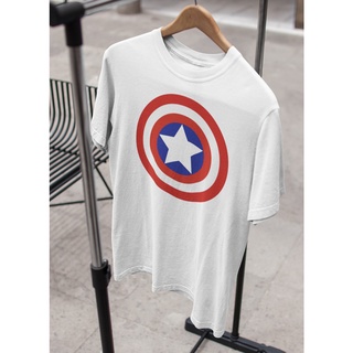 คอตต้อนคอกลมเสื้อยืด Unisex รุ่น Captain America T-Shirt สวยใส่สบายแบรนด์ Khepri 100%cotton comb รีดทับลายได้เลย ไม่ยืดไ