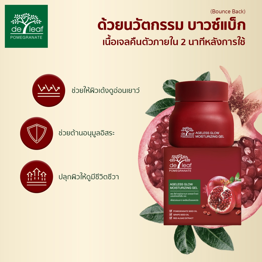 เดอ ลีฟ พอมิกราเนท เอจเลส โกลว์ มอยส์เจอไรซิ่ง เจล 40 มล. - รูปที่ 2