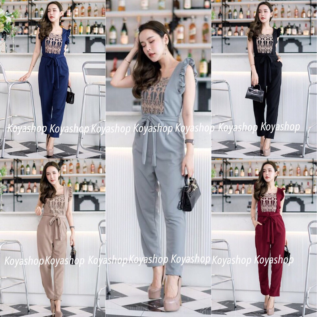 จั้มสูท สาวอวบ อก ใส่ได้ เดรส ชุด ลดราคา ขายส่ง 42" ถูก ลดราคา สินค้าขายดี jumpsuit505