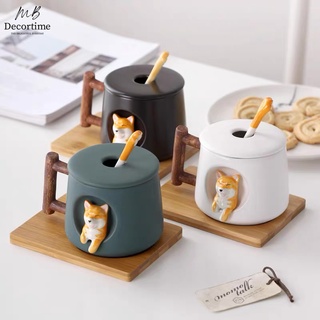 ชิบะ แก้วชิบะ Shiba Ceramic 🐶 ฟรี ช้อน+เขียนการ์ดได้น้า 💌 พร้อมช้อนสุดน่ารักสไตล์ญี่ปุ่น แก้วคาเฟ่