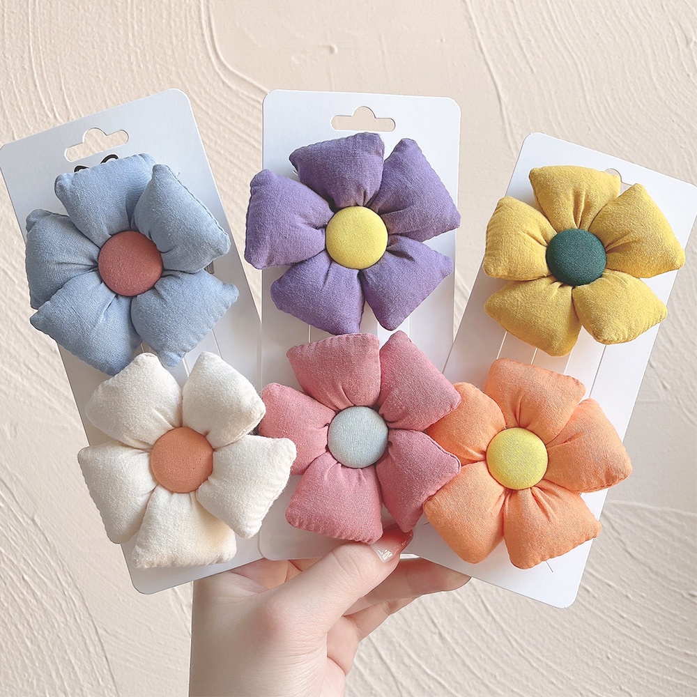 2Pcs New Sweet Flower Hair Clips for Girls Headwear Cute Hairpins Children's Fashion Hair Accessories