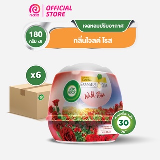  [แพ็ค 6]  Airwick Gel แอร์วิค เจลหอมระเหย เจลปรับอากาศ กลิ่นไวลด์โรส 180 กรัม