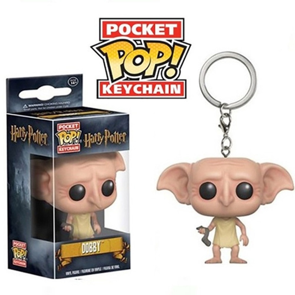 พวงกุญแจ จี้ตุ๊กตาฟิกเกอร์ Harry Potter Dobby Funko ของเล่นสําหรับเด็ก
