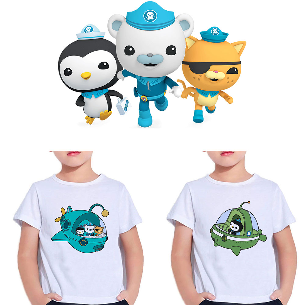 เสื้อยืดคอกลม แขนสั้น ลายการ์ตูนอนิเมะ Octonauts White Barnacles Kwazii Peso สําหรับเด็ก