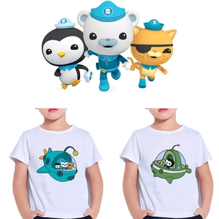 เสื้อยืดคอกลม แขนสั้น ลายการ์ตูนอนิเมะ Octonauts White Barnacles Kwazii Peso สําหรับเด็ก