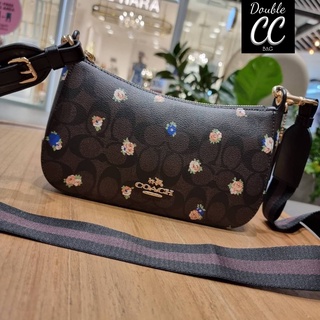 (แท้ 💯%‼ Factory) COACH C6823 JES BAGUETTE IN SIGNATURE CANVAS WITH VINTAGE MINI ROSE PRINT