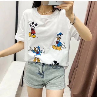 NEW IN!! เสื้อยืดZRงานปักmickey&amp;donalduck
