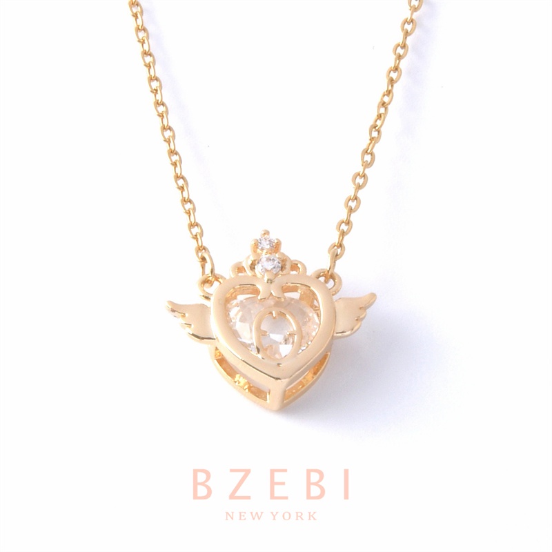 Bzebi สร้อยคอ จี้หัวใจ ชุบทอง 18K โซ่ ทองคำแท้ ทอง ผู้หญิง แฟชั่น 18k สําหรับผู้หญิง 267n
