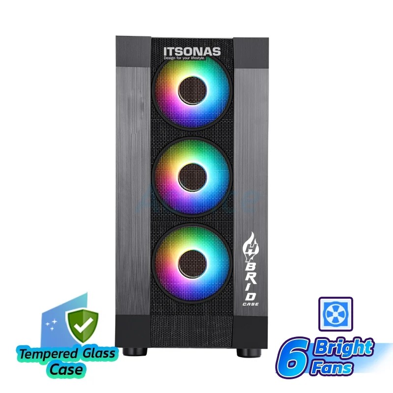 ATX CASE (NP) ITSONAS HYBRID RGB TG(BLACK)(By Shopee SuperIphone1234 ...