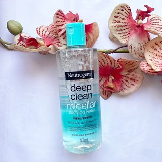 400 ml. วันผลิต 02/23 Neutrogena Deep Clean Micellar Purifying Water นูโทรจีน่า ดีพ คลีน ไมเซล่า สีเขียว