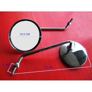 SUZUKI GT185 TS185 TC185 T250 TS125 "CHROME" SIDE MIRROR SET (8 mm.) // กระจกข้าง เหล็กชุบโครเมี่ยม