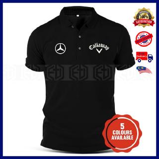 เสื้อยืดโปโลลําลอง ผ้าฝ้าย แขนสั้น ปักลาย Mercedes Callaway Golf แฟชั่นสําหรับผู้ชาย และผู้หญิง