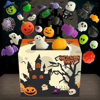 36pcs/24pcs Halloween Squishies Mochi Toys Blind Box Decompression Simulation Kid Gift