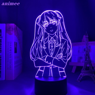 Kakegurui Meari Saotome โคมไฟกลางคืน Led ลายการ์ตูนอนิเมะ มังงะ 3d สําหรับตกแต่งห้องนอนเด็ก ของขวัญวันเกิด