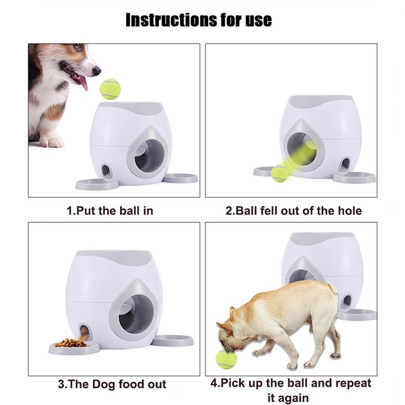 Pet Interactive Tennis Ball Automatic Throwing Fetch Machine And Food ...