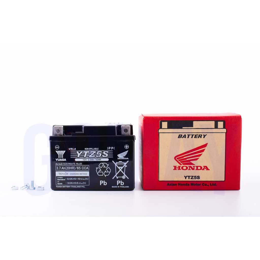 แบตเตอร์รี่ YUASA YTZ5S ( 12V 3.5Ah/10HR) (HONDA รับประกันของแท้จากเมเป็นศูนย์ KOMAY) (31500-KPH-B31