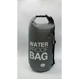 Waterproof Bag กระเป๋ากันน้ำ สีเทา ขนาดความจุ 20 ลิตร