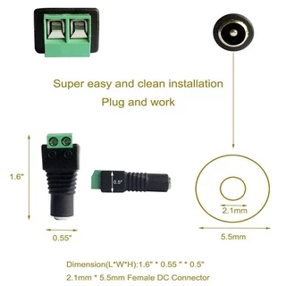 ปลั๊ก DC ขนาด 5.5x2.1มม.ราคาถูกส่งเร็ว ออกใบกำกับภาษีได้