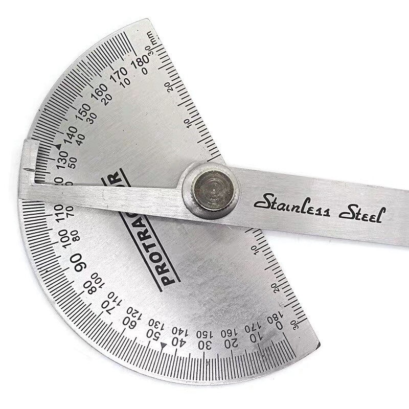 ไม้บบรทัดจานวัดองศา สเตนเลส 180องศามุม ไม้โปรแทรกเตอร์ ครึ่งวงกลม ขนาด 100 mm - รูปที่ 5