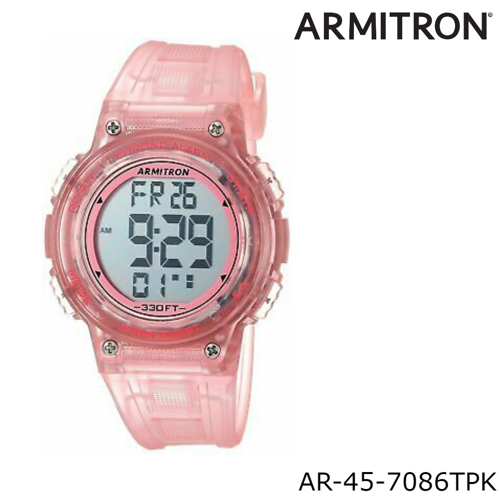 Armitron AR-45-7086TPK นาฬิกาข้อมือผู้หญิง สายเรซิ่น สีชมพู