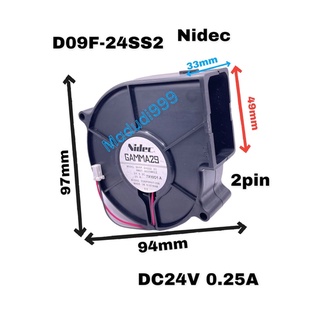 พัดลม DC24V 0.25A 97X94X33mm Nidec D09F-24SS2(FA10026)