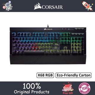 Corsair K68 คีย์บอร์ดเมคคานิคอล สายเคเบิล ปุ่มควบคุมระดับเสียงมัลติมีเดีย ไฟ RGB สวิตช์เชอร์รี่ สําหรับเล่นเกม