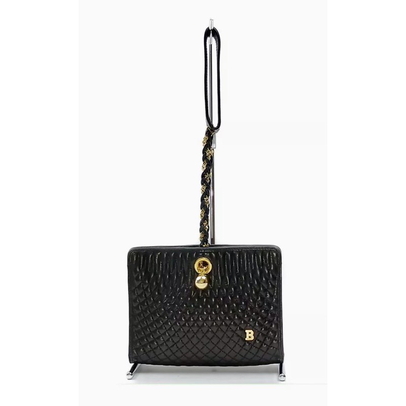 Bally Evening Bag Partybag Black Leather